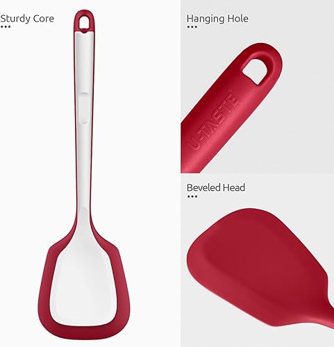 Miniatura 6 de U-Taste - Espátula de cocina sólida de 13.6 pulgadas, libre de BPA, flexible y fina, de goma, sin costuras, para voltear huevos, panqueques en