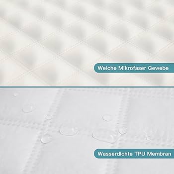Arcona Matrasbeschermer, waterdicht 160x200, ademende waterdichte matrasbeschermer, vochtbescherming matrasoplegg, Ivoor Wit matrasbeschermer, wasbare incontinentie-onderlegger