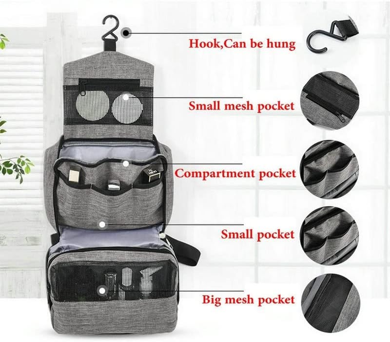 Hanging Travel Toiletry Bag For Men and Women Makeup Cosmetic Beautician Folding Bathroom and Shower Organizer image 4