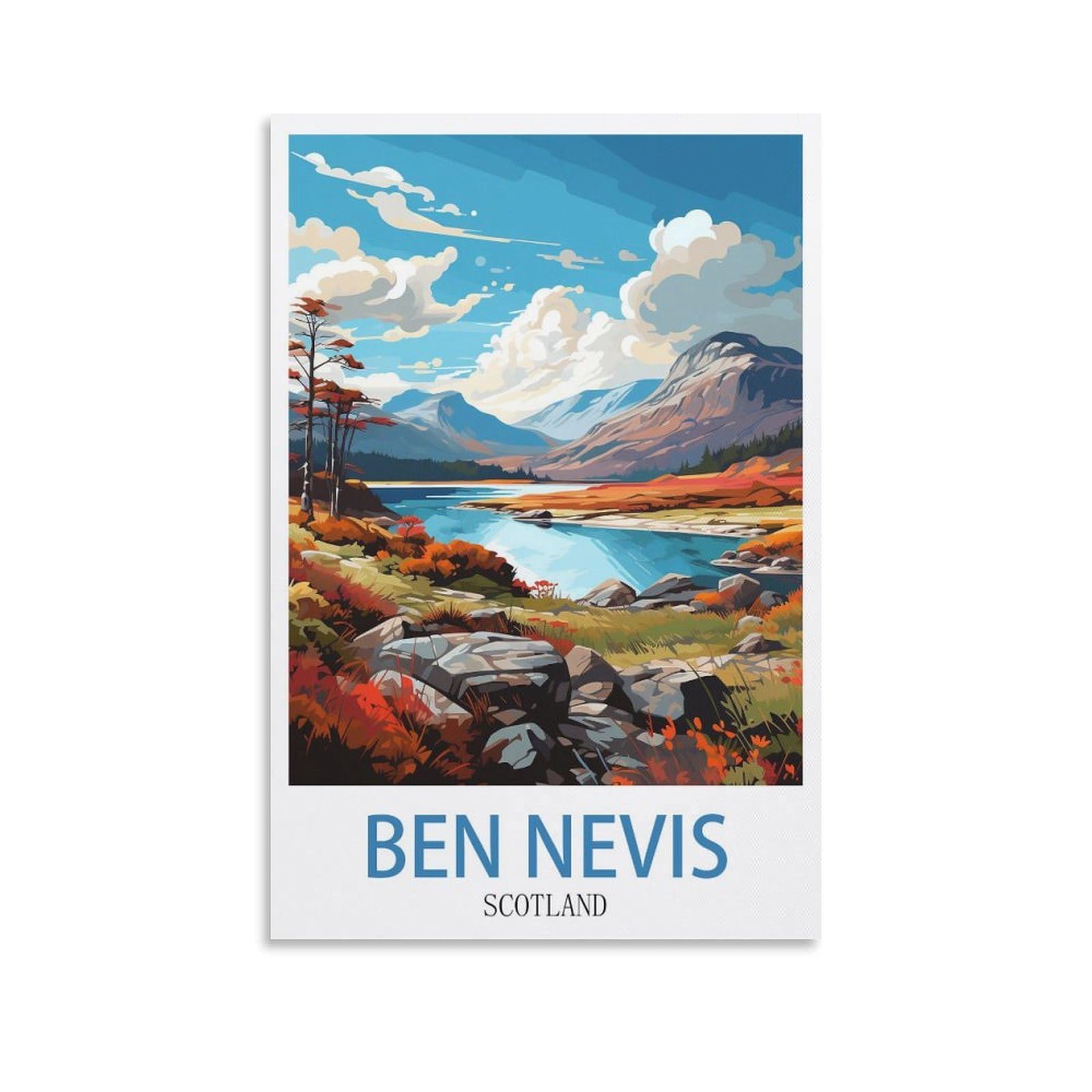 EZMLFA 5D Diamond Art Kits for Beginner,Ben Nevis Scotland,Diamond Picture Art for Beginner, DIY Gem Cross Stitch Creative Gift Home Wall Decor 50x60cm