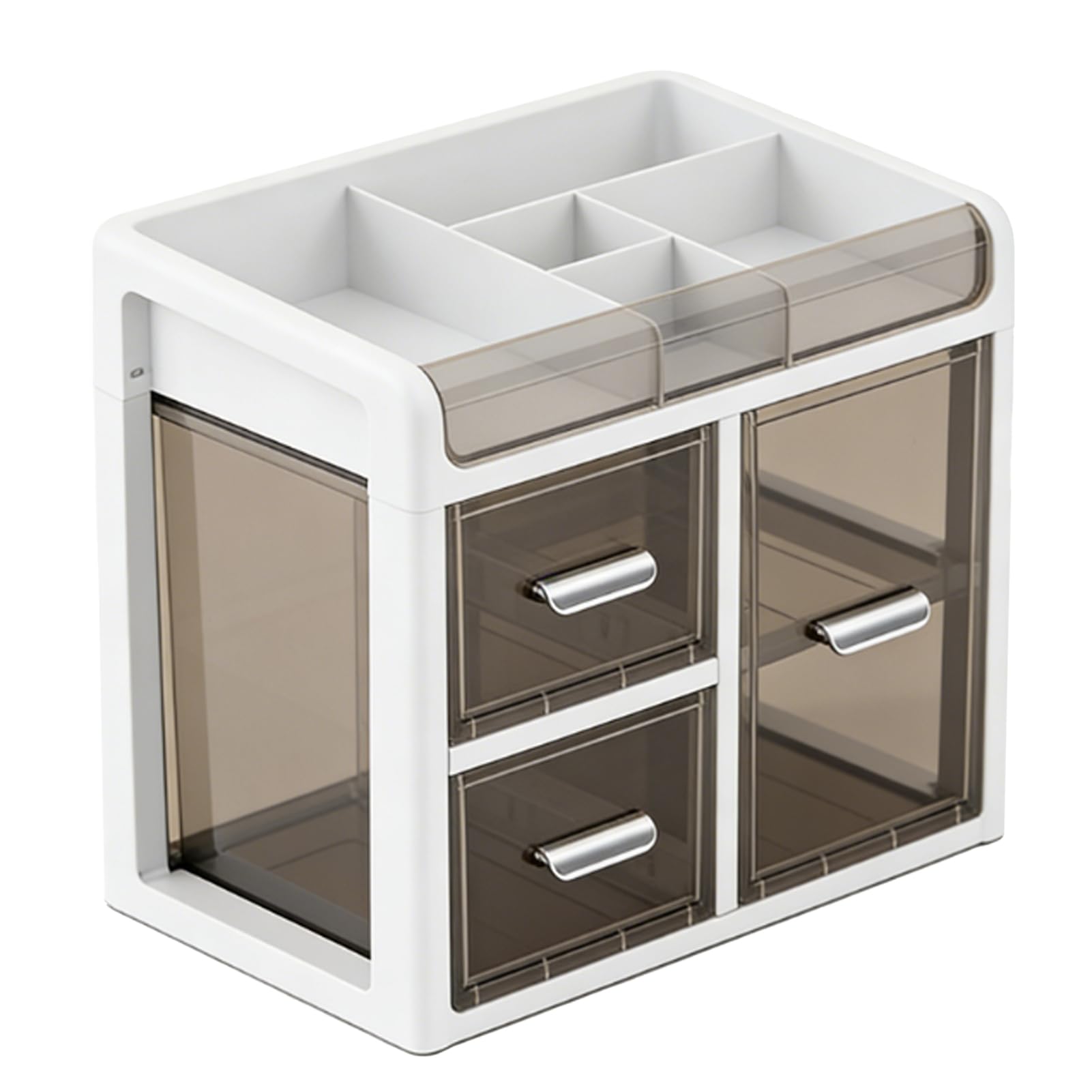 Organizer da Scrivania Trasparente, Organizer per Cassetti in Plastica PP Trasparente con 9 Cassetti Visibili, Design a Chiusura Stretta, Fondo Antiscivolo, per Ufficio, Casa, Scuola, (#1)