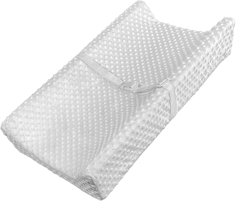 Mini Baby Diaper Changing Pad for Dresser Top with Cover 27" x 16", Waterproof Lining Small Foam Contoured Changing Table Pads Topper Grey