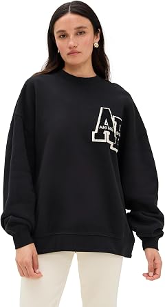 ANINE BING Womens Miles Oversized Sweatshirt Letterman