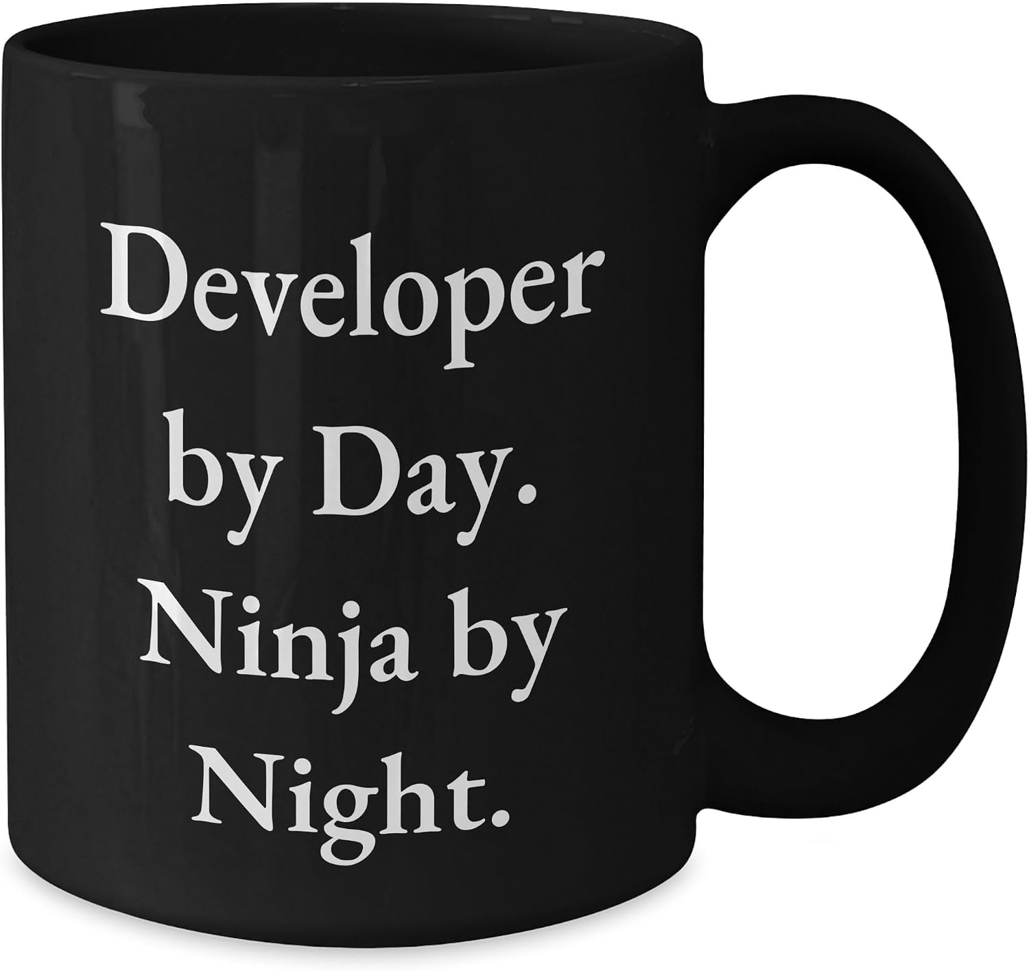 Developer Gifts, Unique Christmas Mug, Developer By Day. Ninja By Night. Black Coffee Mug, Perfect for Developer Enthusiasts, Funny Quote, Great Gift Ideas for Men, Women, Coworkers, Friends, Family
