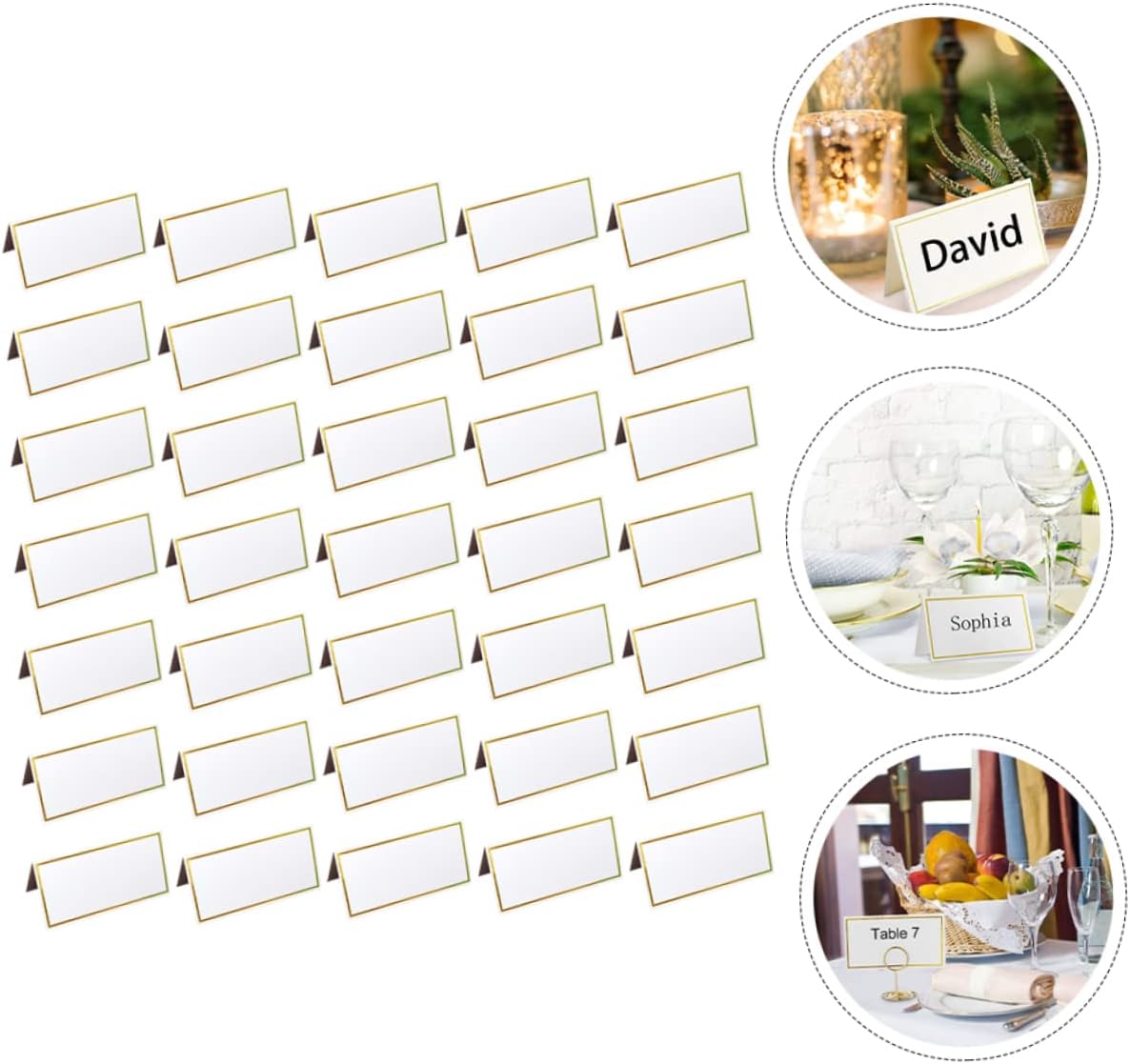 SOLUSTRE 150pcs Simple Practical Wedding Supplies Decorative Table Cards Easy Read Labels