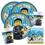 lego storystarter app 8 Pappteller Lego City 23 cm 44-teiliges Party-Set - Lego City Teller Becher Servietten + Papiertrinkhalme für 8 Kinder