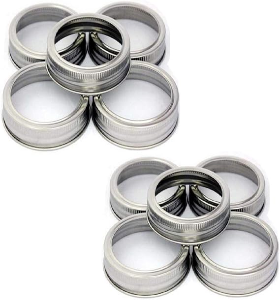 12 Stück Mason Jar Deckel Aus Weißblech | Mit Silikondichtung Für Einmachgläser - Auslaufsicher