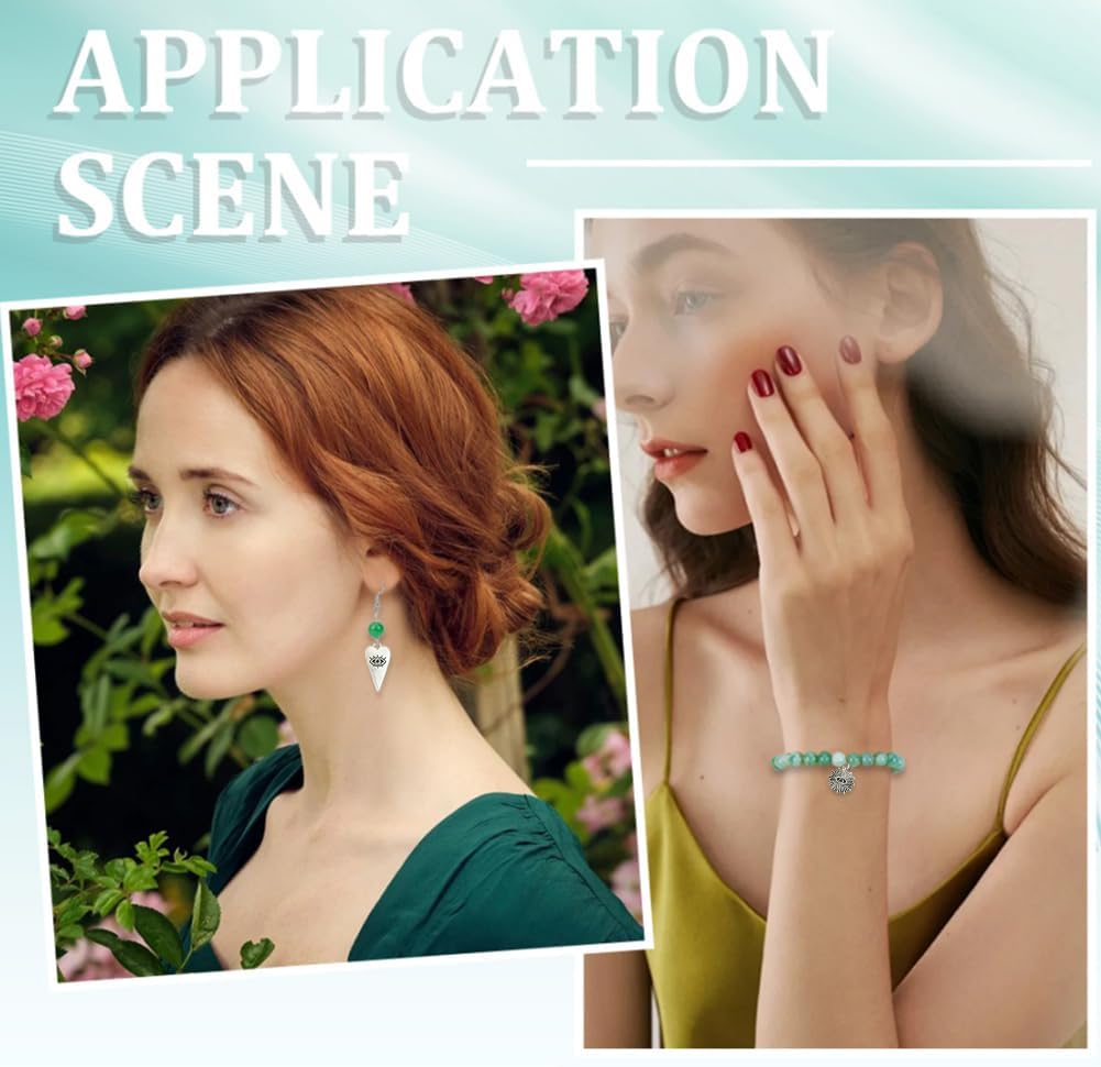 SUNNYCLUE 1 Box 50Pcs 5 Styles Silver Eye Charms Metal Evil Eye Charms Antique Tibetan Metal Alloy with Sun Heart Dangle Pendants for Jewelry Making Supplies Bracelets Necklace Earrings DIY Crafts - Image 6