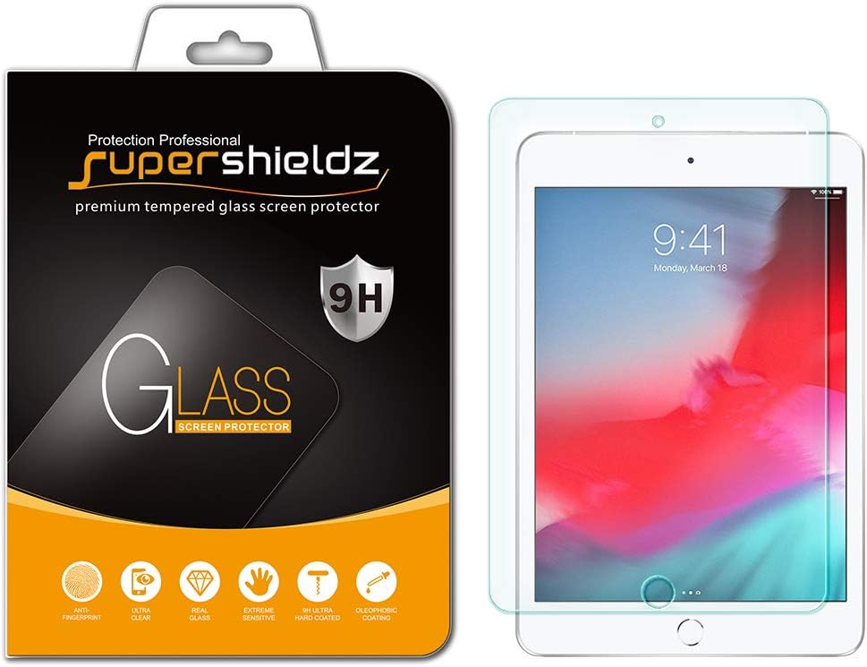 Supershieldz Designed for Apple iPad Mini 5 (2019) and iPad Mini 4 Tempered Glass Screen Protector, Anti Scratch, Bubble Free