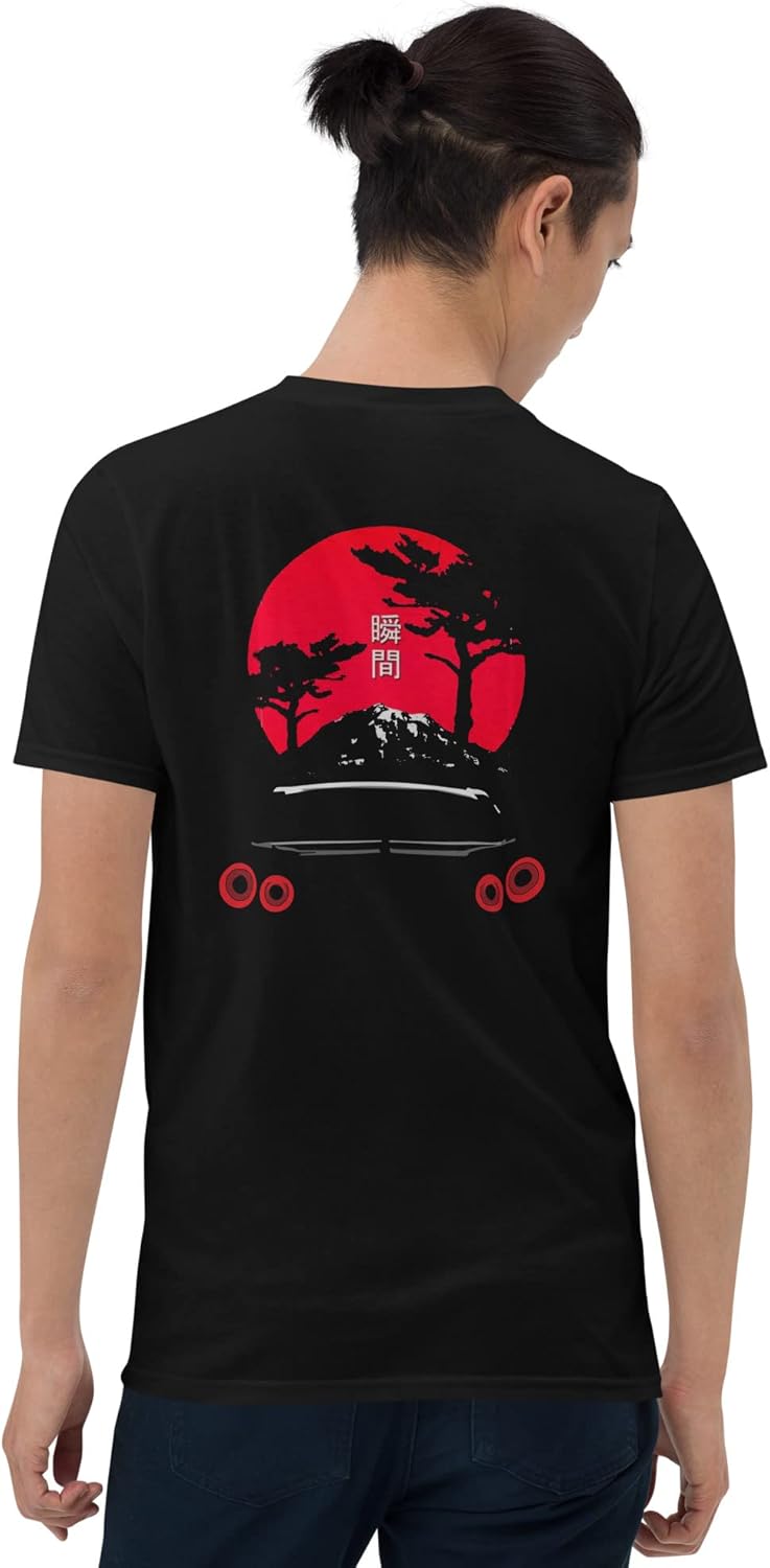 R35 GT-R Rear Lights Red Sun Japanese Aesthetic JDM Tuner GTR Skyline Graphic T-Shirt | JDM Car Enthusiast Gift