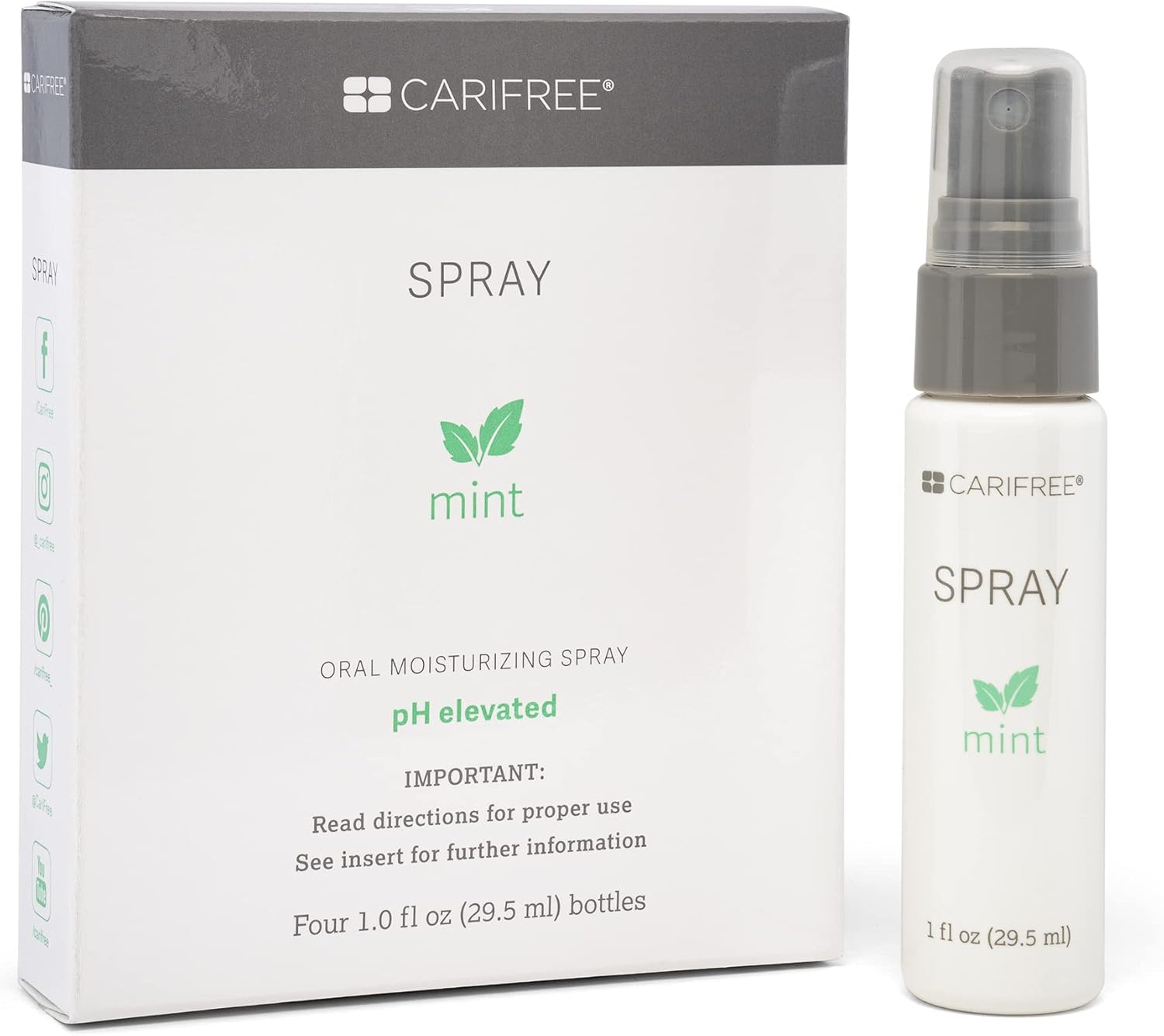 CariFree Oral Moisturizer Spray for Dental Hygiene (Mint) NonStaining and