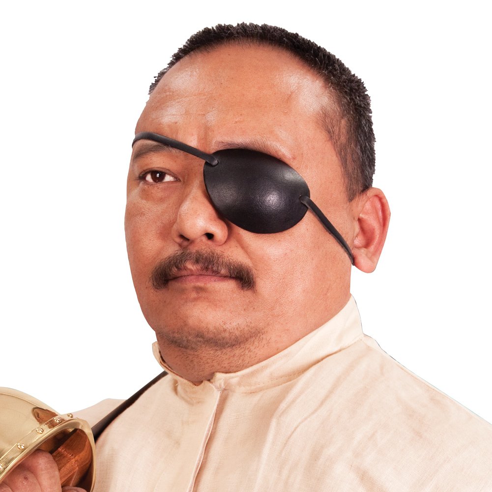 Museum Replicas Leather Eye Patch - Left Eye - Pirate Costume Accessories