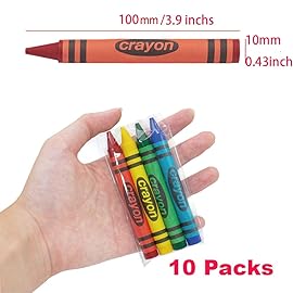 Lucky Art Crayonology 10 Sets of 4 Packs (40 count) Large Size Crayons - Mini Crayon Packs for Kids Party Favors, School Supplies for Teachers & Travel Crayons