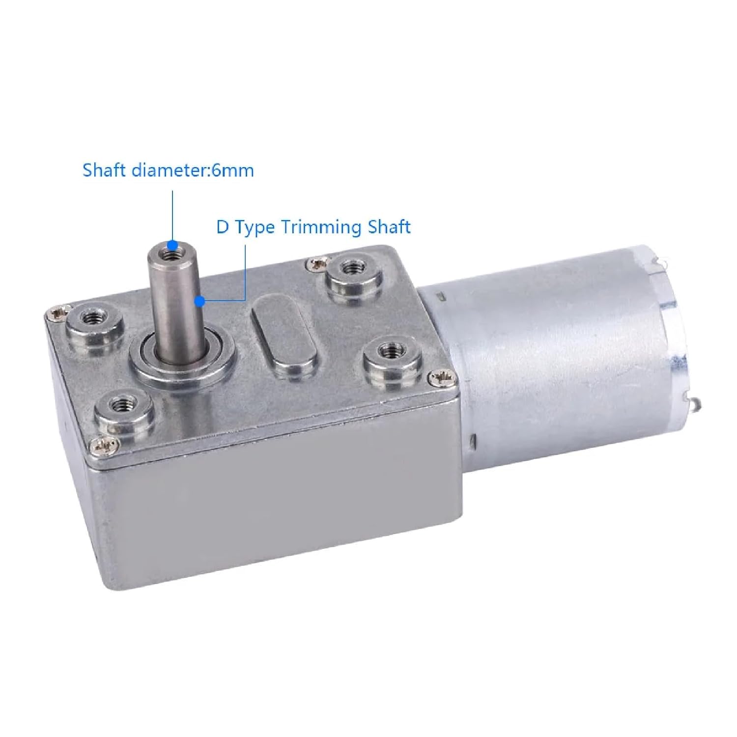 12V DC Worm Gear Motor, High Torque Speed Reduction Micro Motor with 6mm Shaft, CE Certified for DIY and Industrial Applications