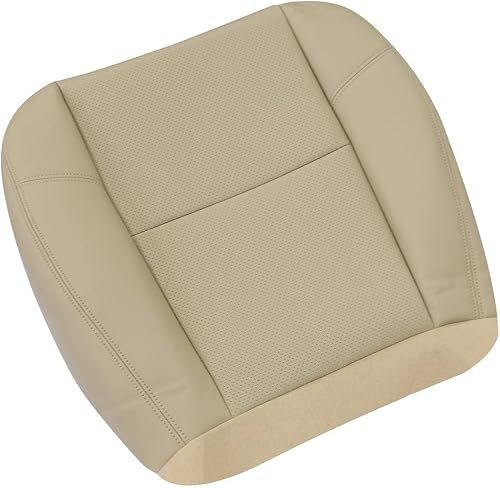 Miniatura 6 de Priprilod Tan #333 313 - Funda perforada de cuero para asiento inferior del conductor o del pasajero, apta para Chevy Tahoe Suburban GMC Sierra