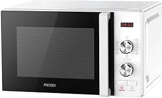 Prodex PX2085W 20 Litre 800W Digital Microwave Oven with 6 Power Levels including Defrost, Digital Display and 30 Minute Countdown Timer - White