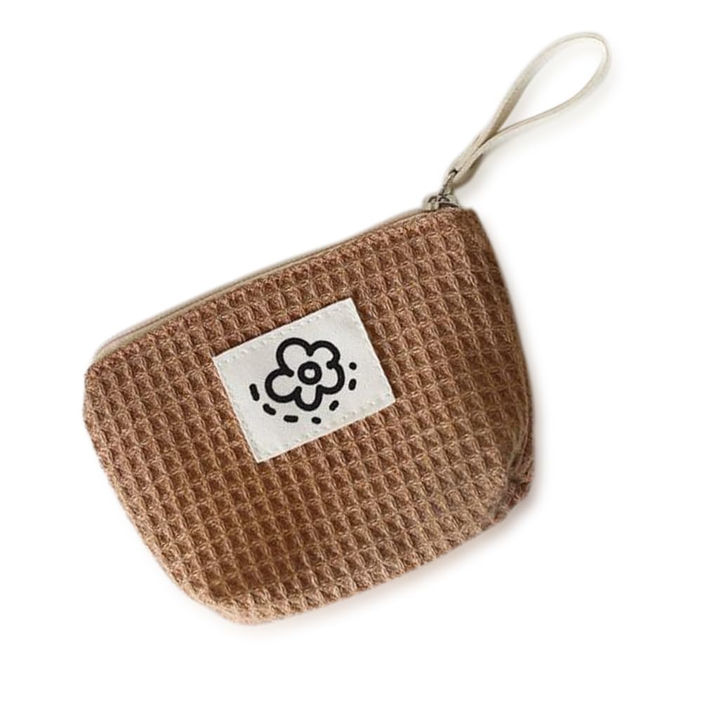 Small Cosmetic Bag,Makeup Bags, lipstick pouch Beauty Makeup Lipstick Cosmetic Accessories Organizer Women and Girls, coffee color, Fashion