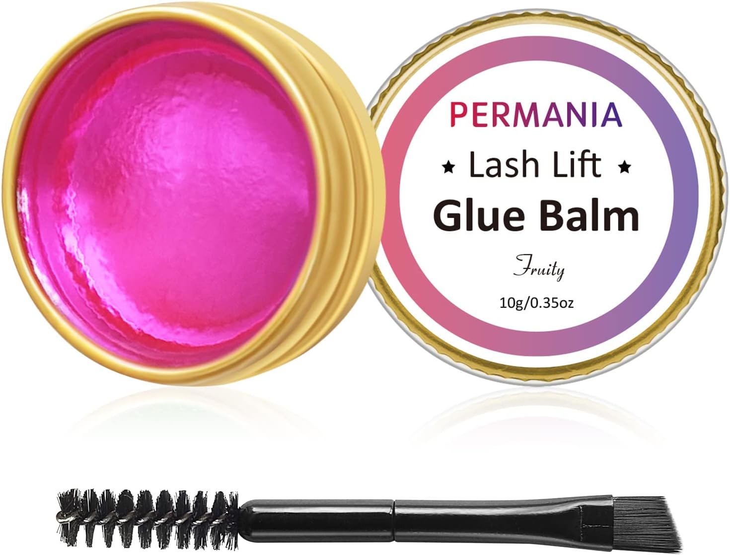 PERMANIA Lash Glue Balm, Eyelash Lifting Adhesives Strong Hold and Perfectly Shaped Eyebrows for Brow Lamination Kit, Lash Lift Balm Bright Colors & Fruity Flavours Fast Drying & Waterproof (Pink)
