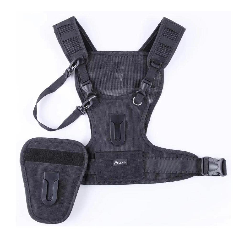 Tracolla Trasporto 2 DSLR. Camera Doppia Tracolla, Chest Harness Belt System Vest Fotografia for SLR/Videocamere Tracolla Donna