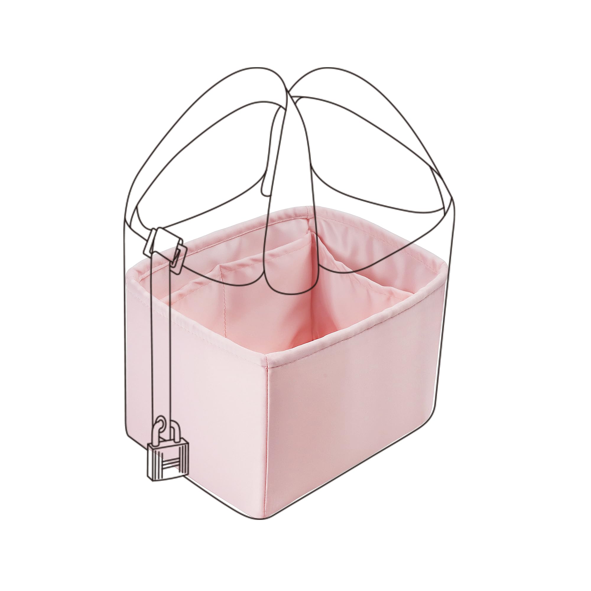DGAZ Silk Handbag Organizer Fits picotin18/22Bags, Silky Smooth, Luxury Handbag Tote in Women Bag Shapers (Pink, PC18)