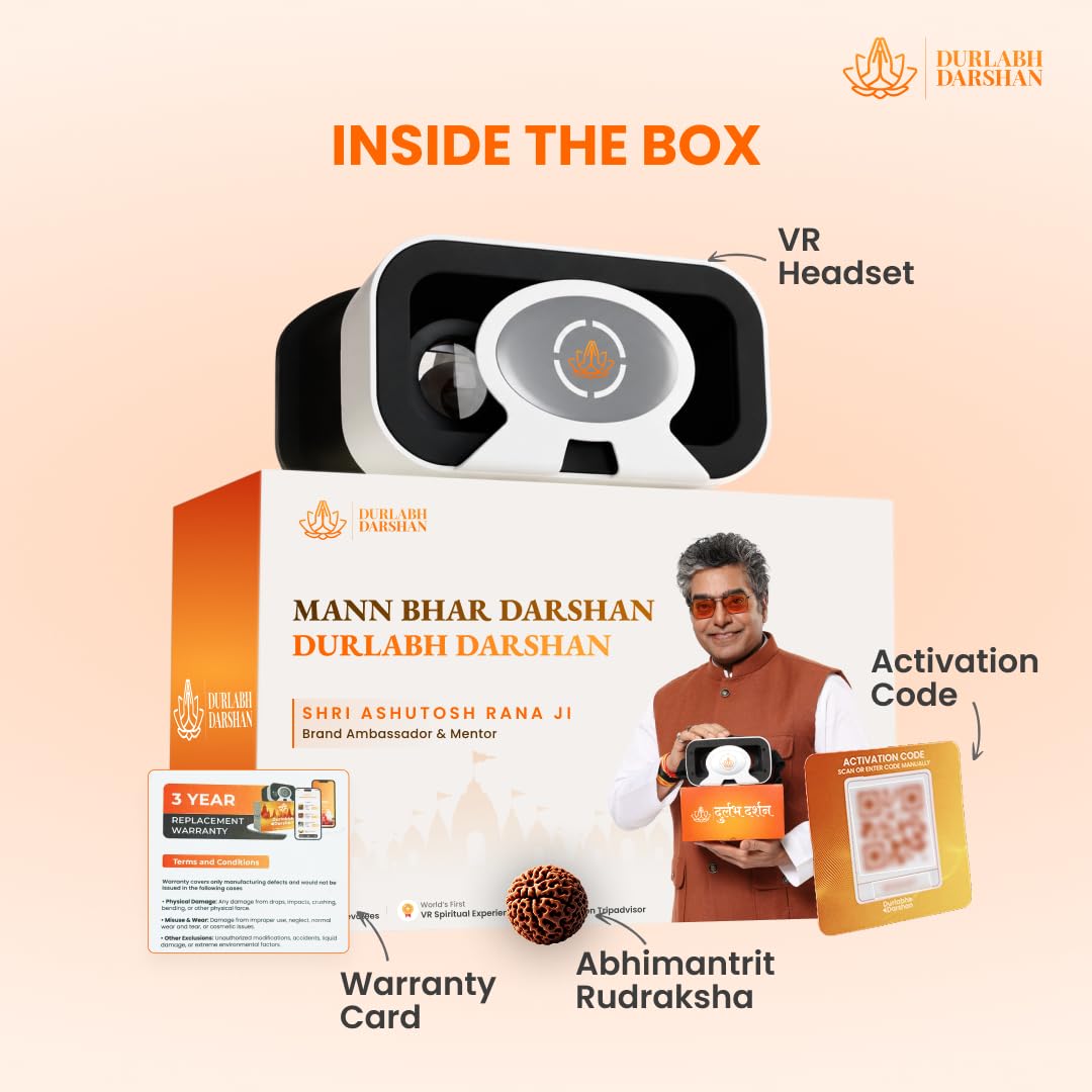Durlabh Darshan VR Headset - 80+ VR Temple Yatras (1 -Year App Subscription) — Amazon image 3