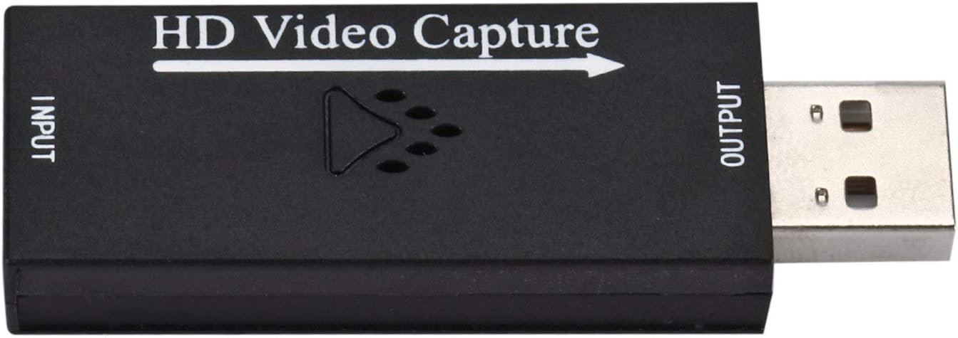 Audio Video Capture Cards HD to USB 2.0 1080p 30fps Record Directly to Computer for Live Broadcasting Gaming Teaching Video Conference - Black