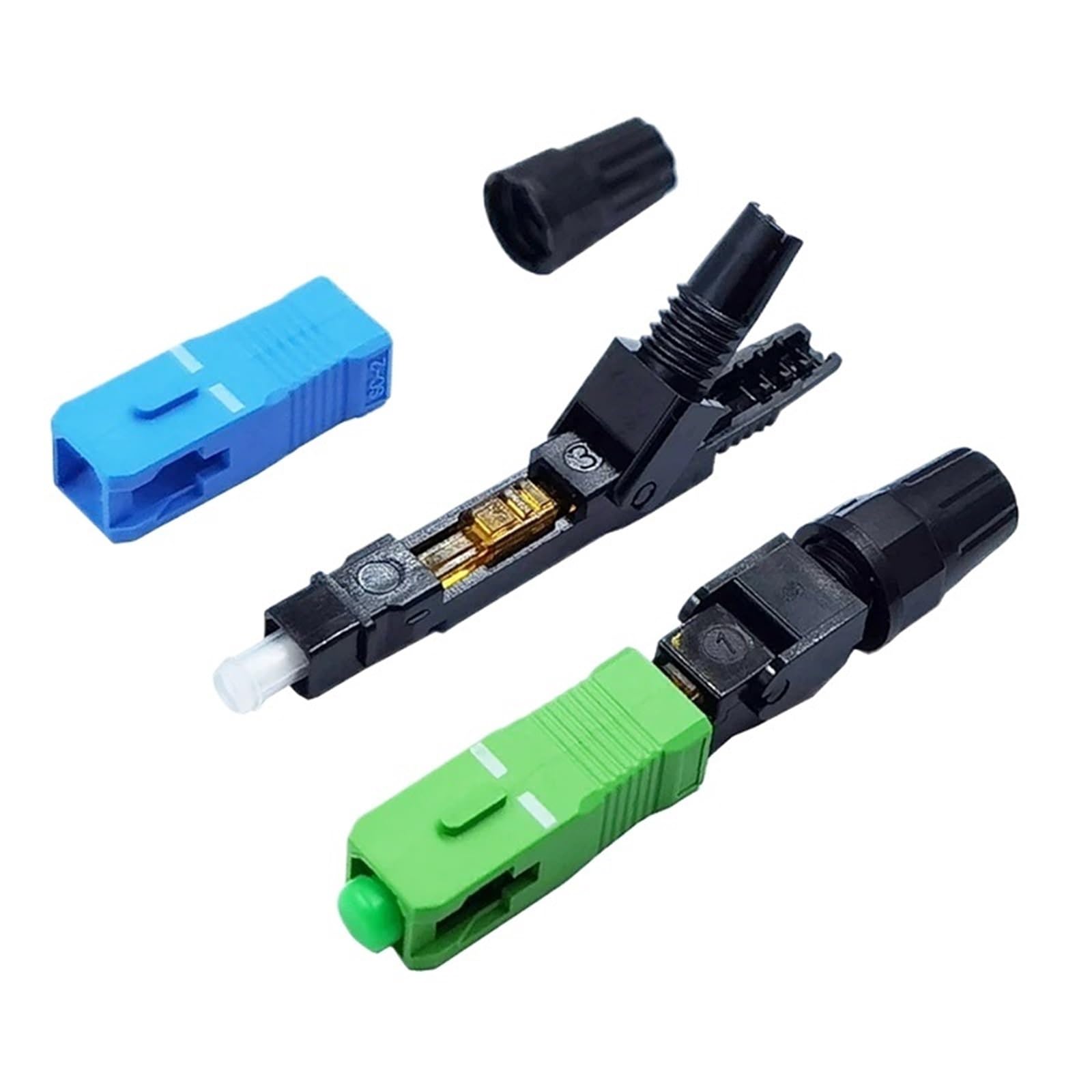 1 x FTTH SC Schnellverbinder Glasfaser-Schnellverbinder Glasfaser-Adapter SC UPC Kaltanschluss Schnellfeldmontage (10 APC K)