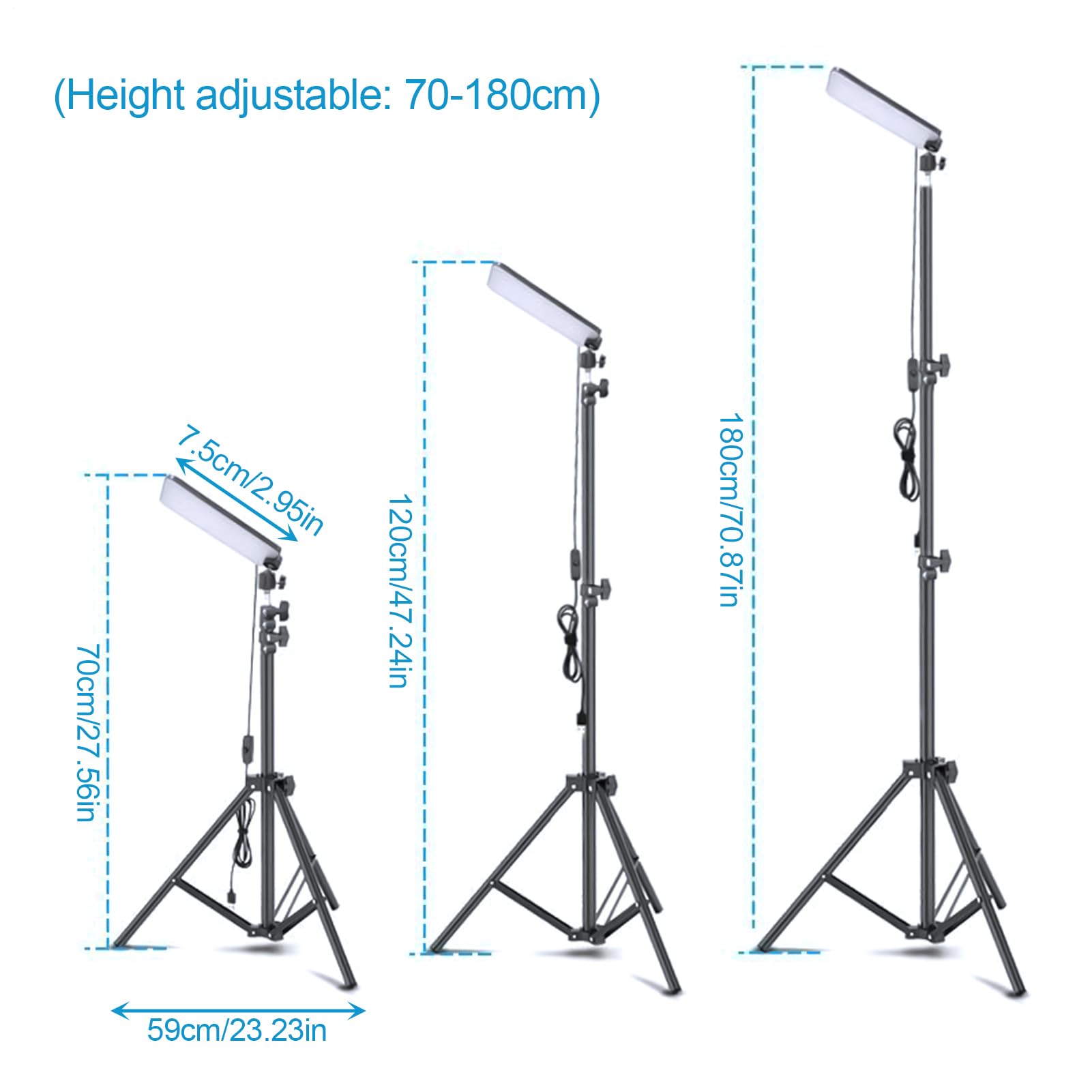 LED Telescopiche Da Campeggio Lampada a treppiede | Luce Telescopica Da Esterno Con Supporto Per Esterno, Tenda Campeggio Esterno, Tettuccio, Patio, Spiaggia, Caccia, Officina,