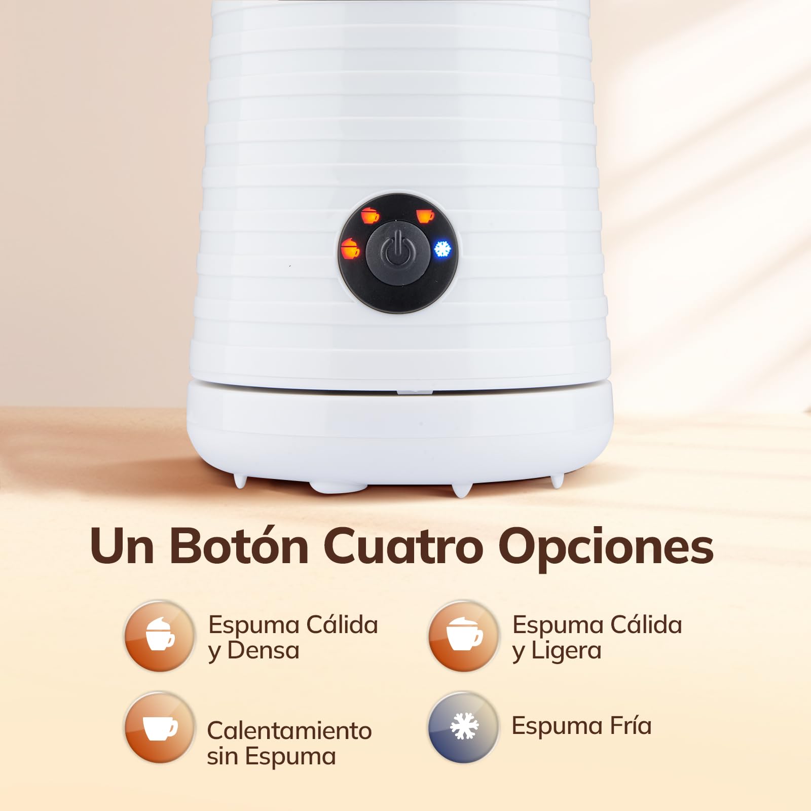 Morpilot Espumador de Leche Eléctrico, Calentador Leche 4 en 1, para Espuma Caliente y Fría, 240ml 400W, Blanco