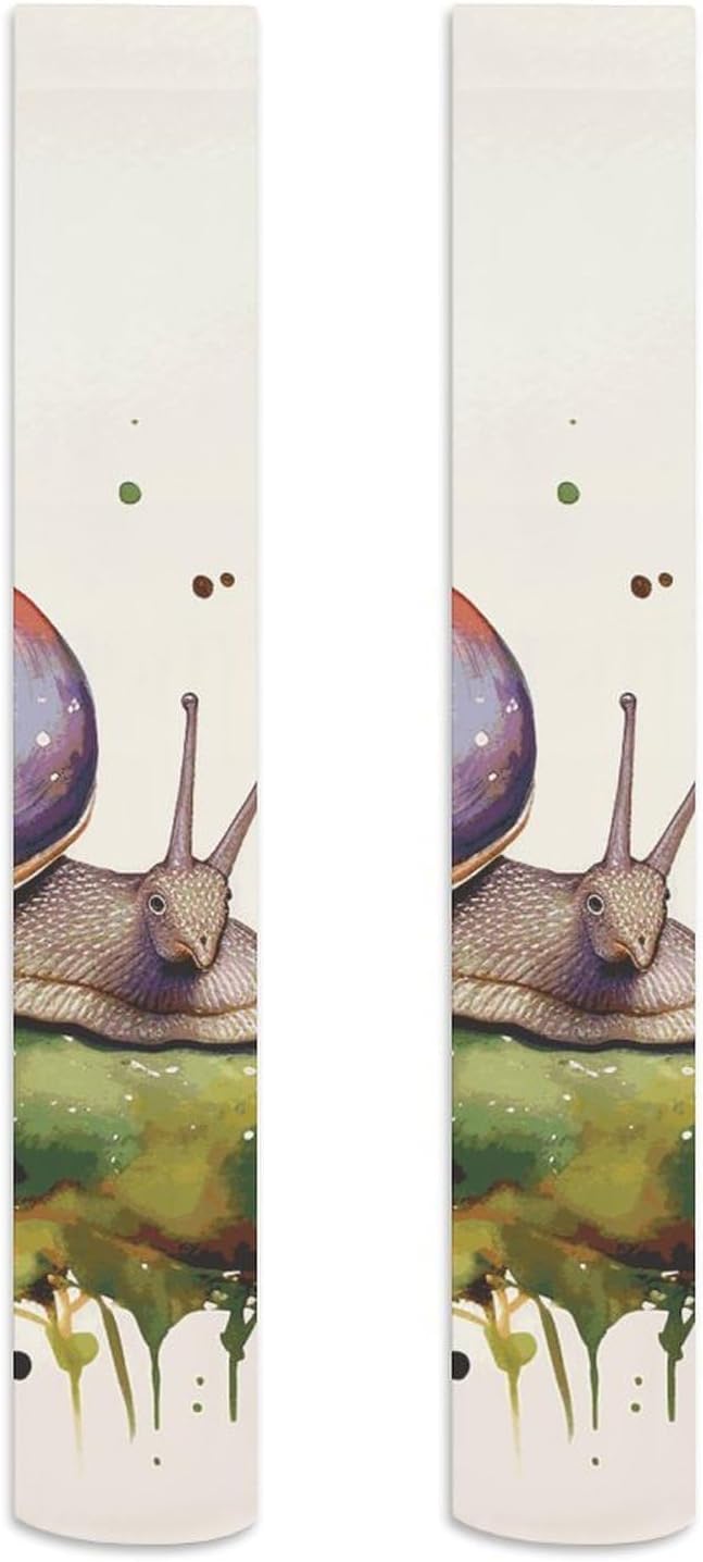 Lovely Snail Knee High Stockings for Women 23.6" Breathable Thigh High Stockings Over The Knee Socks