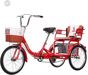 TUOKE Triciclo Para Adultos De 26 Pulgadas, Bicicleta De 7 Velocidades