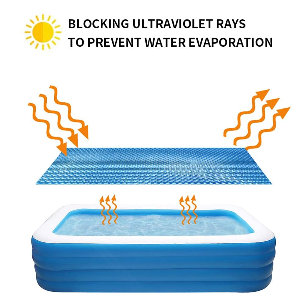 300x200cm Pool Cover Couverture Solaire à Bulles Piscine Bâche Chauffe-piscine Protecteur Couvercle De Bain à Remous Anti-pluie Anti-poussière Protection Uv Jardin Extérieur (RECTANGULAIRE/ROND)