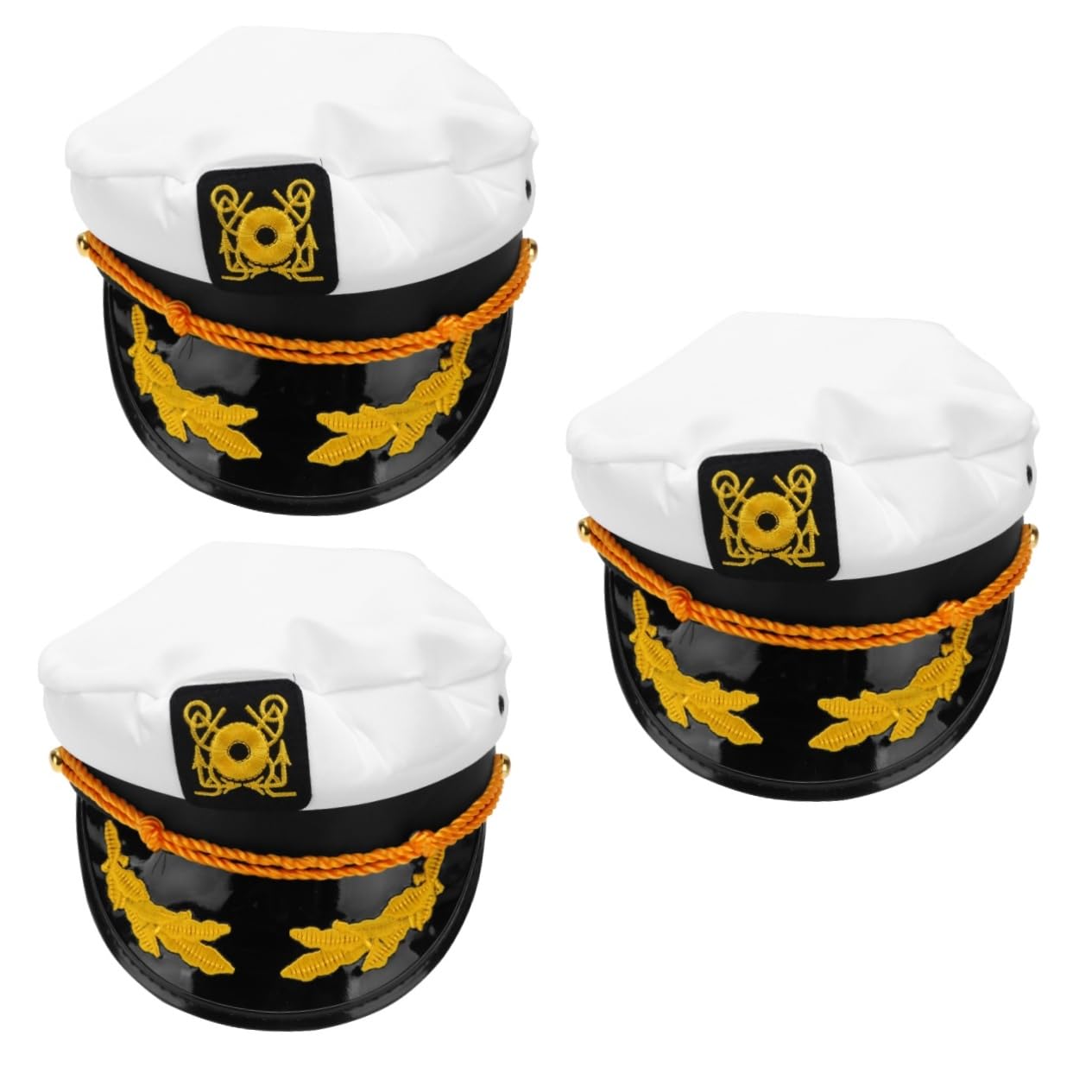 SHERCHPRY 3pezzi Cappello Da Marinaio Unisex Regolabile Accessorio Per Costume Da Per Feste e Cosplay Di Adulti Design Alla Moda e Versatile