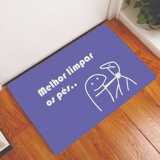 Tapete Capacho Personalizado Divertido Flork Limpar Os Pes Roxo