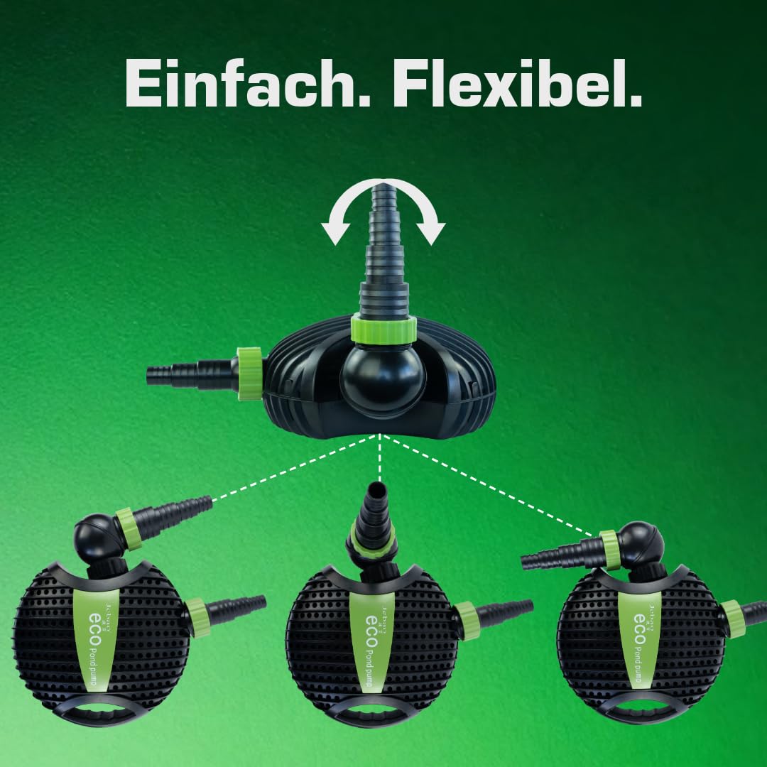 Teichpumpe 8.200L/H, 10m Kabel, 420cm Förderhöhe, 95W, Motorschutz, Wasserpumpe | Bachlaufpumpe | Wasserspielpumpe | Brunnenpumpe | Tauchpumpe | Springbrunnen-Pumpe