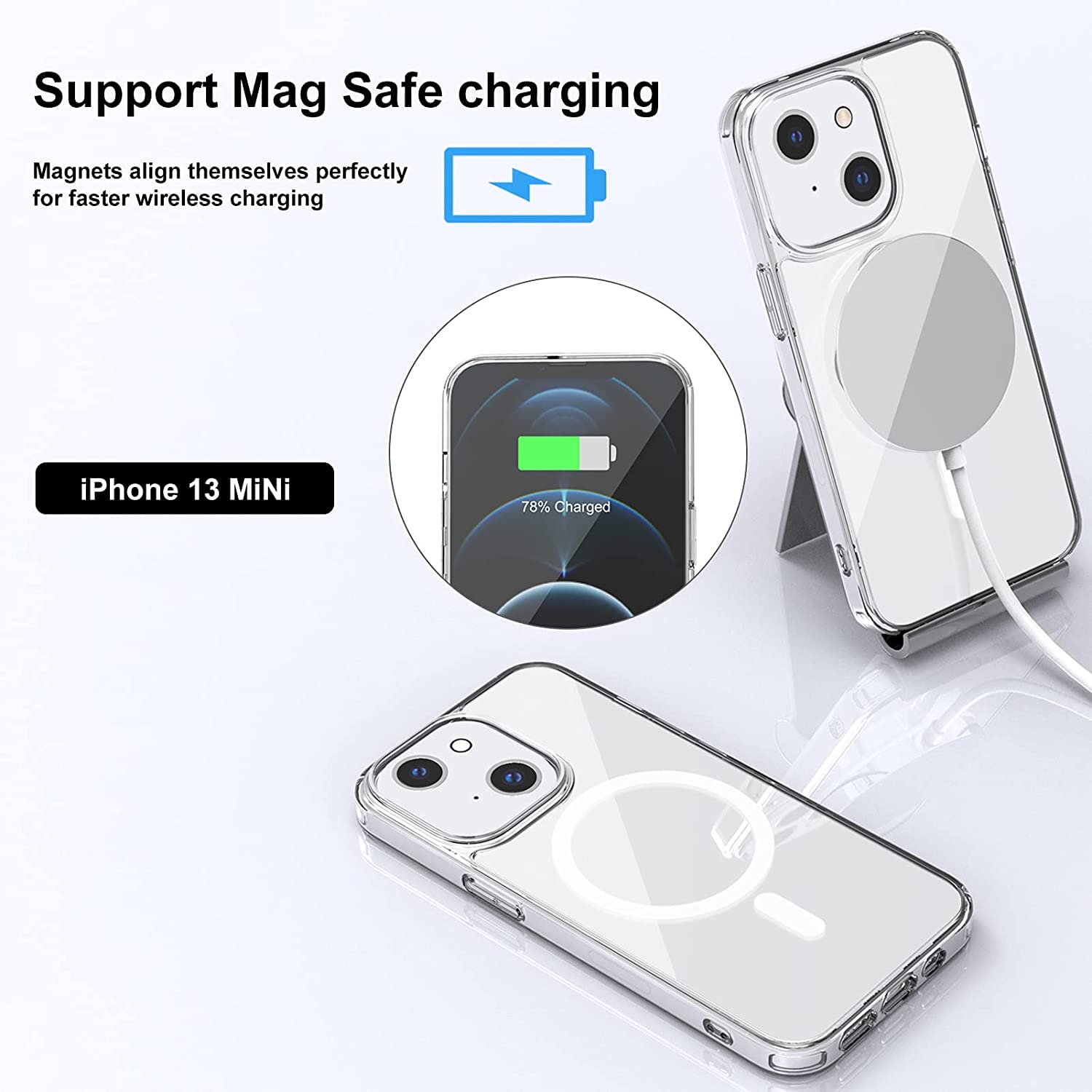 Amazon.co.jp: iPhone 13 Mini ケース 全透明 Magsafe充電器対応