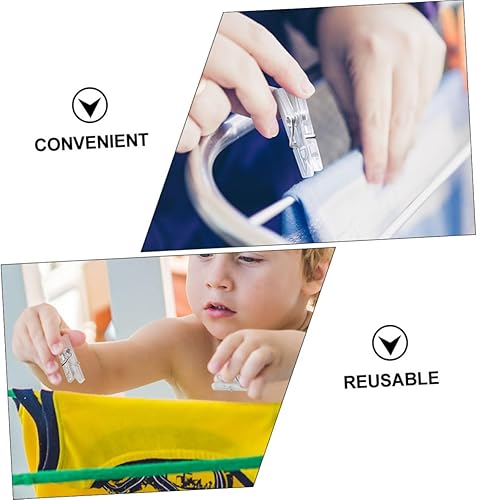 Miniatura 7 de Juego de pinzas de plástico para colgar ropa, fotos, manualidades, 100 piezas, color blanco