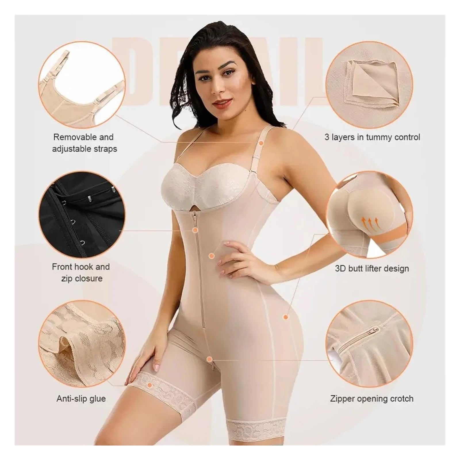 Faja Moldeadora de Cintura, Adelgazante Abdomen, Vientre Plano, posparto, Push up, Levantador glúteos