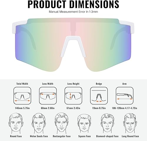 Miniatura 3 de Gafas de sol para fanáticos del deporte, gafas de sol deportivas de gran tamaño, gafas de sol deportivas con protección UV400