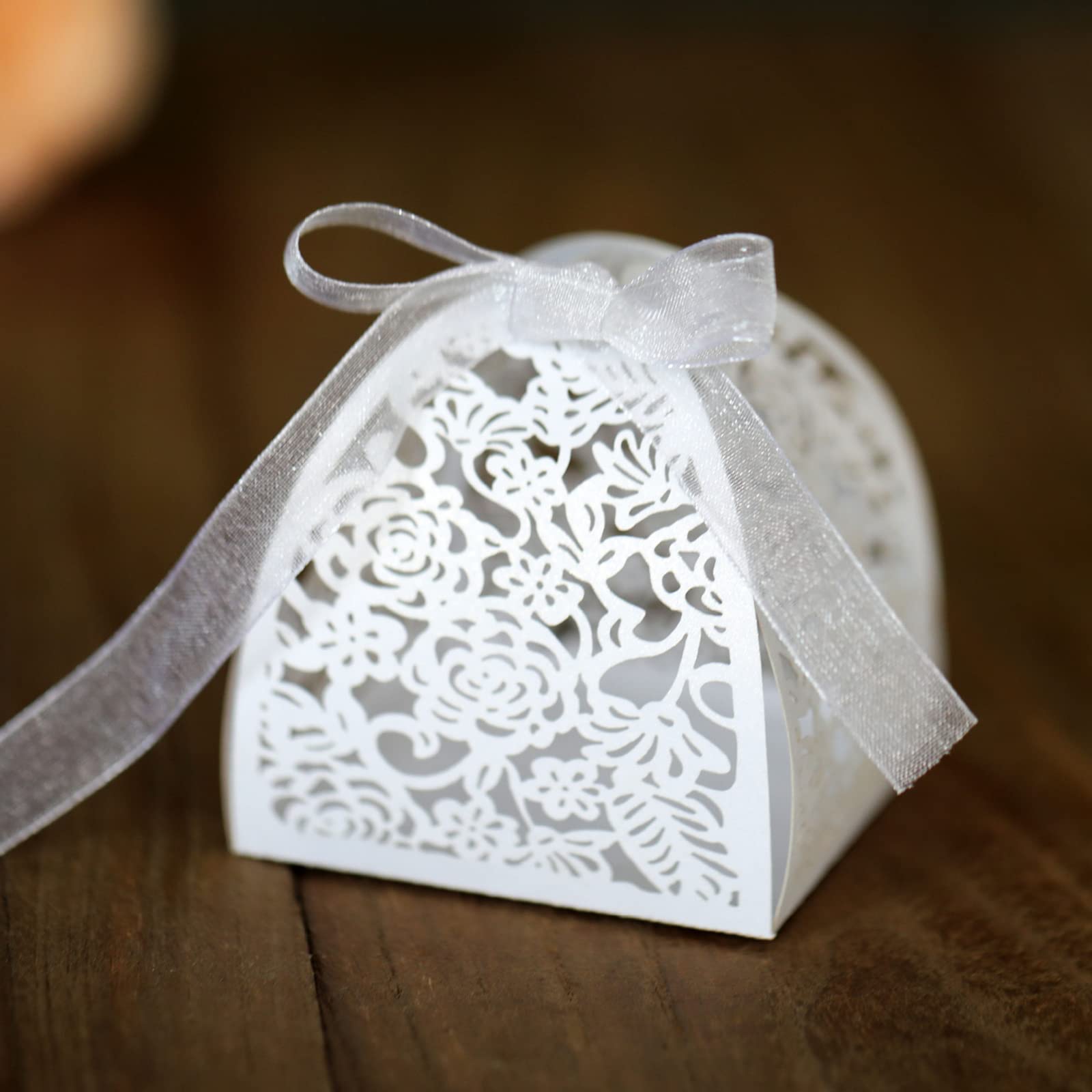 ONEBO 30 Pezzi Scatole Quadrate per Bomboniere,DIY Carta Scatola per Caramelle,Scatoline Regalo Carta,per caramelle e bomboniere, per matrimoni e feste(Combinazione di colori rosso e bianco
