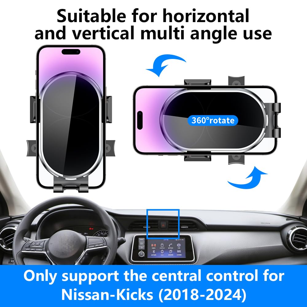Samochodowy uchwyt na telefon do Nissan Kicks 2018-2024 S SR SV T akcesoria samochodowe uchwyt nawigacyjny dekoracja wnętrz deska rozdzielcza uchwyt na telefon komórkowy uchwyty etui akcesoria