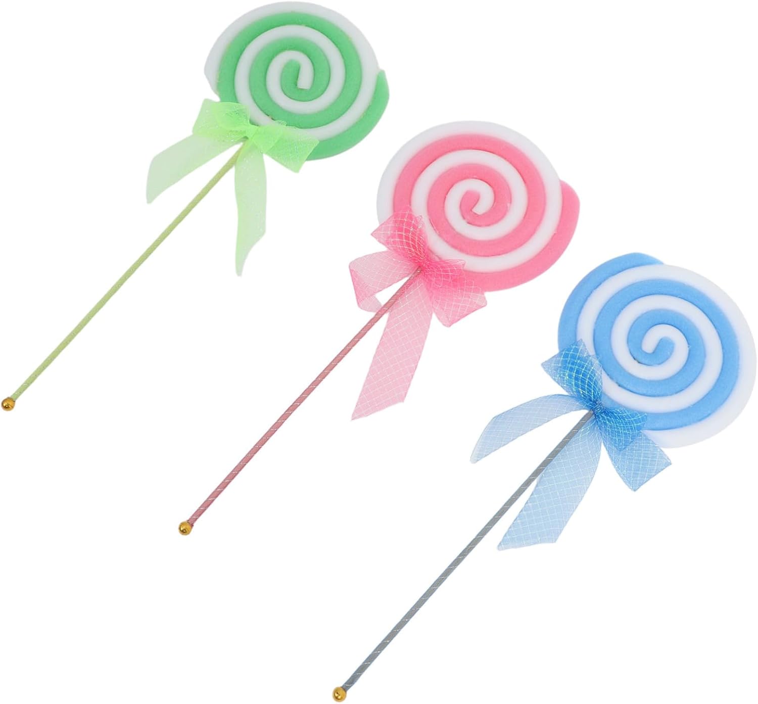 3pcs Faux Lollipop Props and Decorative Lollipop Models for Birthday Party Favors Photography Props and Tea Party Decorations