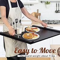 Vista 5 de Tabla para Estufa de Fideos de 30"x22" Cubierta de Estufa para Estufas Eléctricas y de Gas, Cubierta de Tope de Estufas de Bambú para Espacio