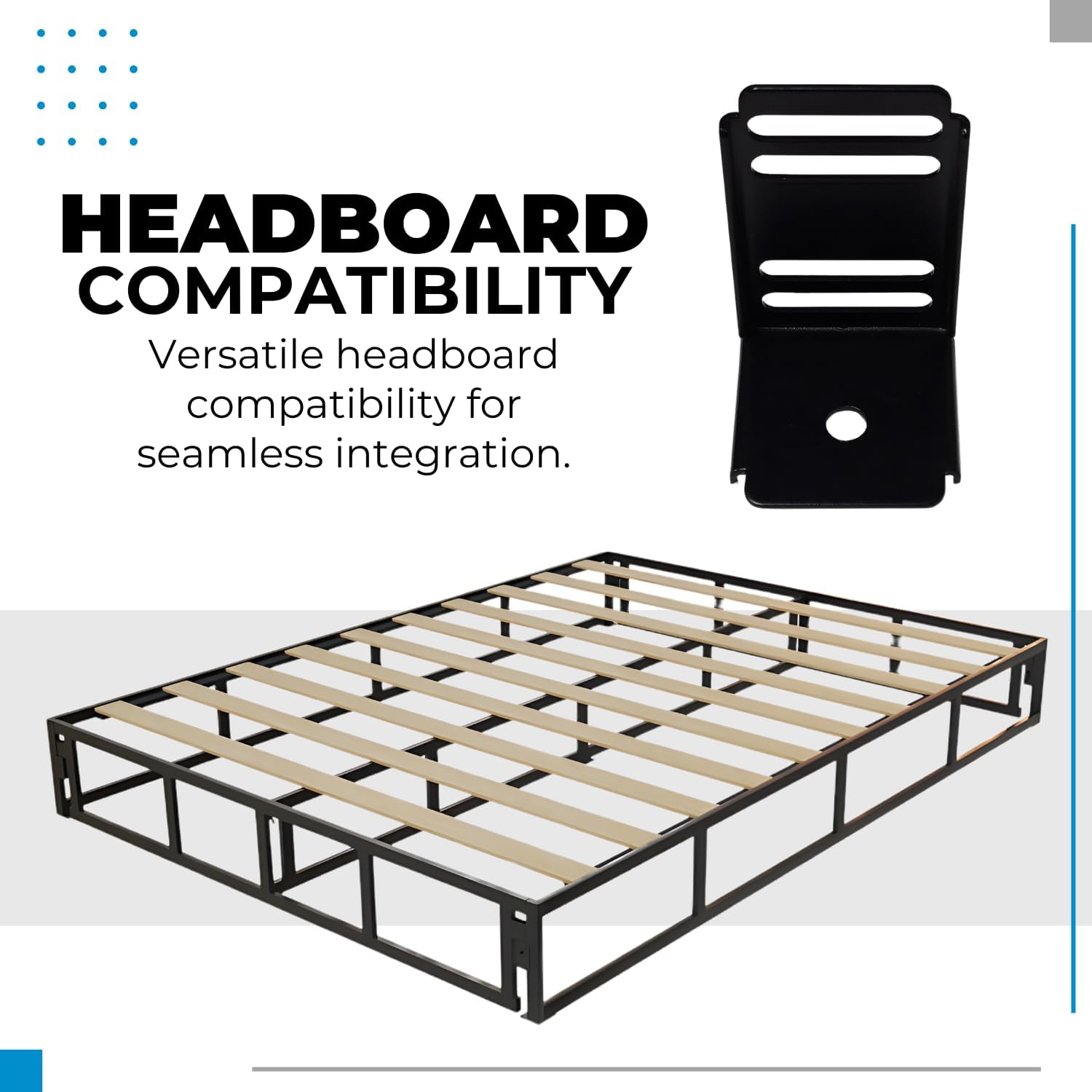 Boyd Sleep King Size Omni Base 2-in-1 Metal Bed Frame or Foundation, Easy Assembly, Removable Legs, Heavy Duty Support, Headboard Brackets Included, Box Spring Alternative