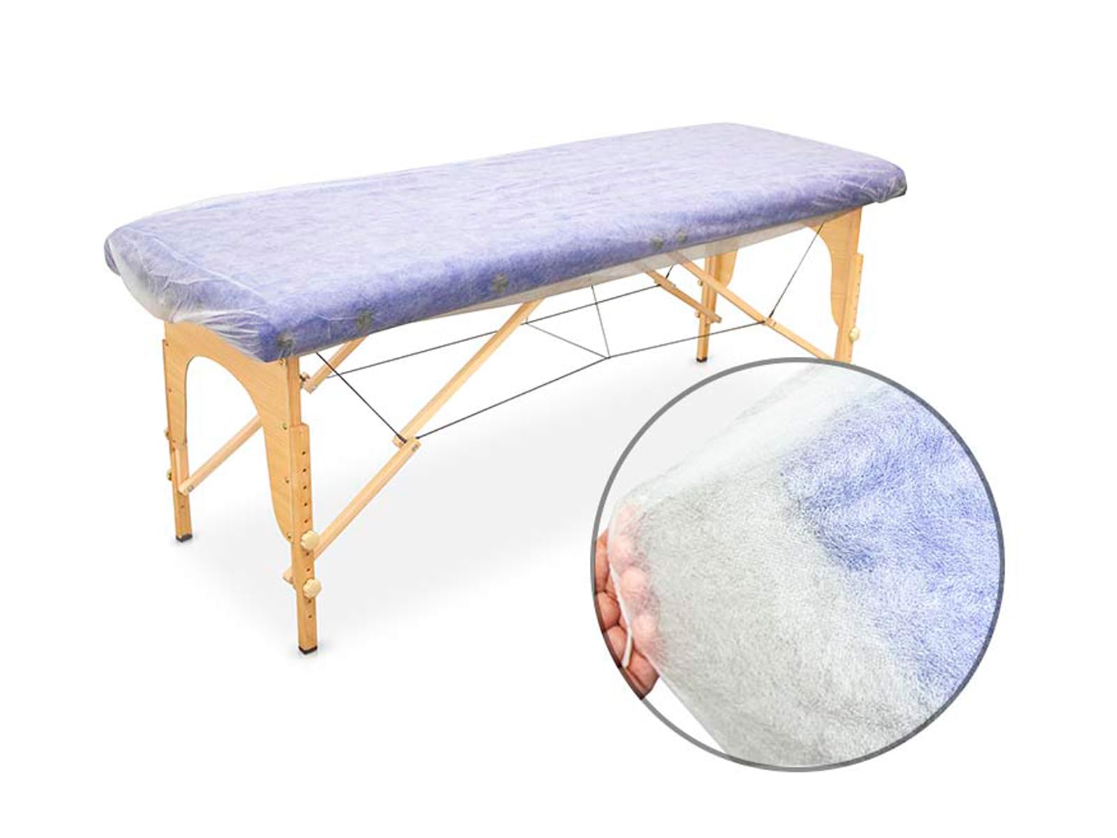 QUIRUMED Sábanas de Camilla Desechables, Caja de 100 uds, 18 Gramos, Ajustables, Color Blanco, Funda Cama de Masaje, Polipropileno, Material Suave, Hipoalergénicas