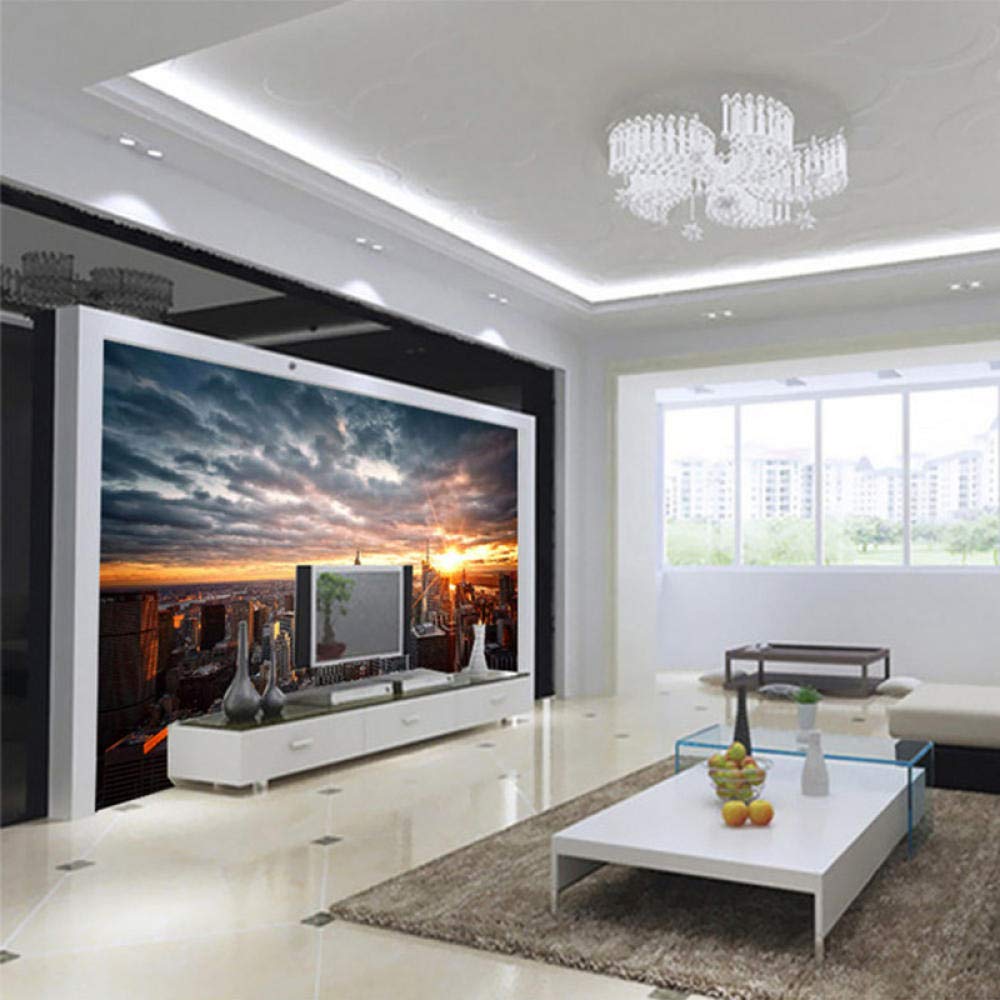 Panno da parete personalizzato 3D Città Tramonto Paesaggio Foto murale Carta da parati Camera da letto Soggiorno Sfondo Rivestimento murale Decorazioni per la casa-200 * 140 cm