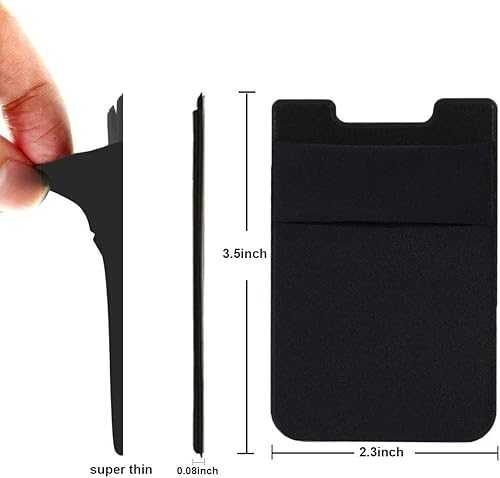 Miniatura 4 de Fulgamo Paquete de 2 bolsillos adhesivos para teléfono, funda de cartera para teléfono celular, tarjetas de créditotarjetero de identificación