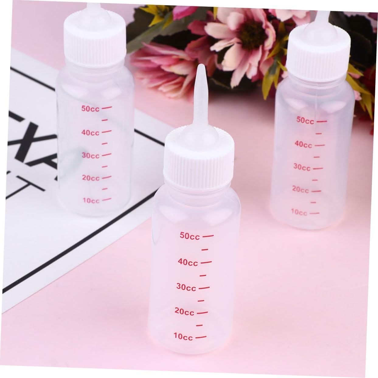 Kisangel 8Pcs Small Pet Feeding Bottles Silicone Nursing Bottles with Pointed Nipples Capacity for Kittens and Puppies Easy to and for Newborn Pets
