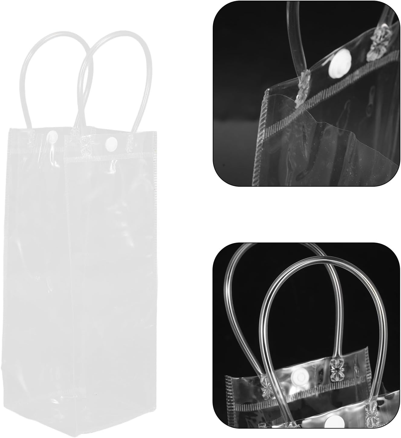 5pcs Portable Collapsible Wine Ice Bags Pvc Reusable Leakproof Wine Bottle Chillers for Outdoor Parties Cold Beverage Transport