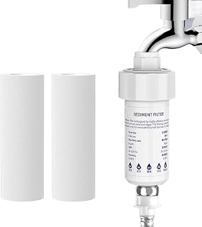 Filtro para grifo de agua – Accesorio de purificación con 2 cartuchos reemplazables empotrados, filtro para grifo de baño – para ducha, , inodoro, apartamento, residencia universitaria